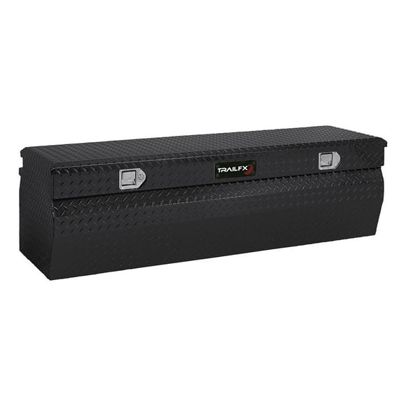 TrailFX Tool Box 150602 TFX Truck Chests; Chest; Single Lid With Struts; Powder Coated; Black; 16 Gauge Aluminum; 12.0 Cubic Foot Capacity