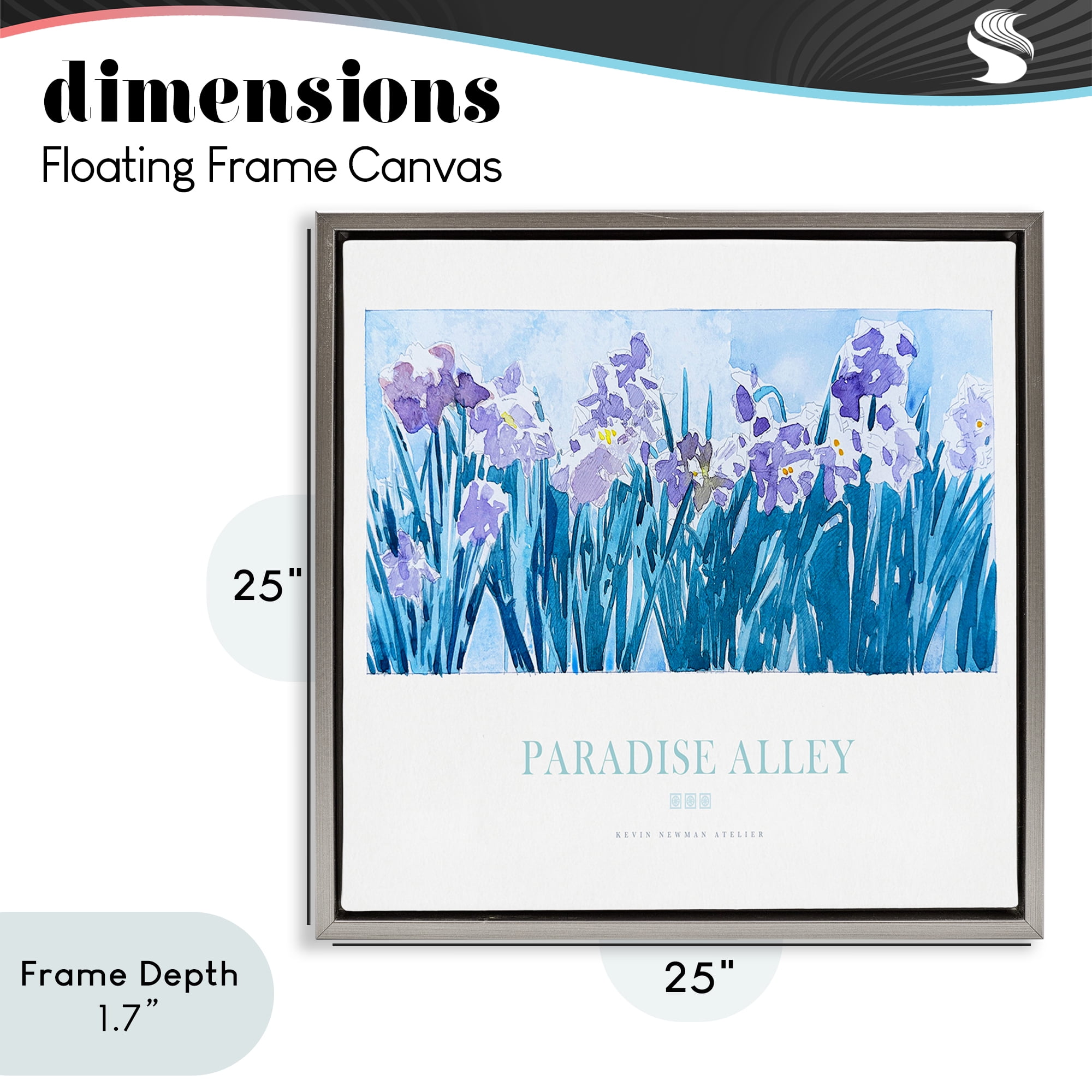 Stupell Industries Paradise Alley Purple Irises Gray Framed Floater Canvas Wall Art, design by Jadei Graphics
