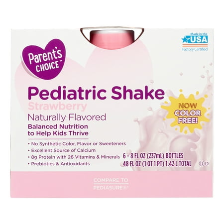 Parent's Choice Strawberry Pediatric Shake, 8 fl oz, 6