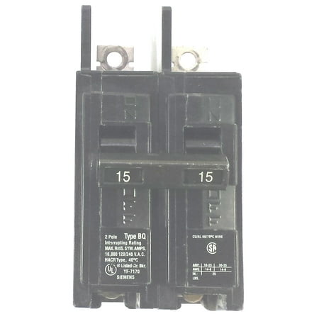10kaic Circuit Breaker - SIEMENS BQ2B015 15A 2P 120/240V 10KAIC BOLT-ON MOLDED CIRCUIT BREAKER