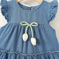 thumbnail image 6 of THDHVS Girls Denim Dress,Baby Dress,Toddler Girl Short Ruffle Sleeve Jean Birthday Party Dresses Blue 24-36 Months, 6 of 8