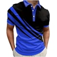 thumbnail image 2 of BRGZLK Mens Golf Shirt Summer Trendy Print Short Sleeve Turn-Down Collar Pullover Casual Business T-Shirts Lightweight Breathable Tennis Shirts Blue M, 2 of 6