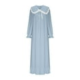 thumbnail image 6 of Aboser Women's Plus Size Victorian Nightgown Cozy Long Sleeve Princess Sleepdress Cute Babydoll Collar Loungewear Loose Full Length Nightshirts, 6 of 9