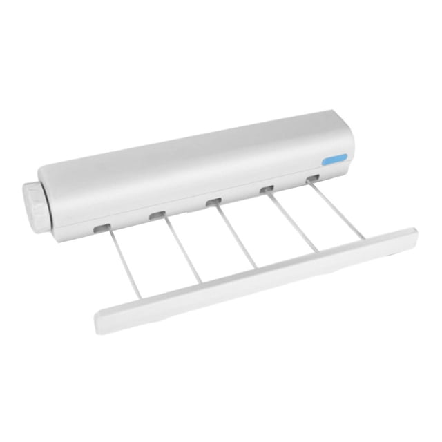 Billuyoard Colgador montado en la pared, tendedero Flexible retráctil para interiores, colgadores de lavandería multifuncionales para el baño, Almacenamiento y organización del hogar cinco cuerdas