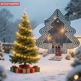 thumbnail image 2 of Metal Hanging Christmas Tree Wind Spinner - Symmetrical Design with Concentric Circles Perfect for Garden and Yard Decor, 2 of 7