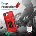 thumbnail image 2 of Allytechgroup iPhone 16e Case, Sliding Camera Lens Cover Military Grade Protection Stand Bracket Bumper Rugged TPU PC Phone Case for Apple iPhone 16e 6.1", Red, 2 of 8