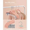 thumbnail image 5 of SONGMICS 30 Pack Skirt Pants Hangers 17 Inch Long Velvet Clips Hangers with Adjustable Clips Non-Slip for Skirts Coats Dresses Pink, 5 of 7