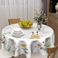 thumbnail image 6 of Watercolor Wild Floral Leaf Tablecloth Round 60 Inch,Spring Summer Colorful Flowers Polyester Circle Table Cloth Wrinkle Stain Resistant Washable Table Cover for Kitchen Dining Room Party Picnic, 6 of 6