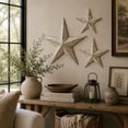 thumbnail image 2 of DecMode Light Brown Metal Indoor Outdoor Star Wall Decor (3 Count), 2 of 8