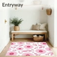 thumbnail image 3 of ODIKA 6'x9' Machine Washable Non-Slip Area Rug, Botanical Garden Blossom Enchanted Dreamy Whimsical Illustration High Traffic Rug with Pad, Pink, 578140, 3 of 8