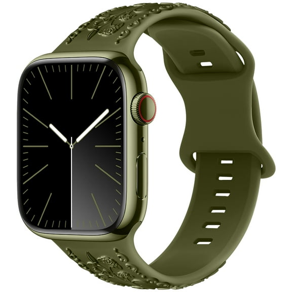 Sport Bands Compatible with Apple Watch Bands for Women Men 40mm 41mm 42mm 38mm 44mm 45mm 46mm 49mm, Silicone Adjustable Band for Apple Watch Band for iWatch Series 10 9 Ultra SE 8 7 6 5 4 3 2(green)