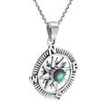 thumbnail image 3 of Wanderer’s Guide Sterling Silver Compass Abalone Shell Inlaid Necklace, 3 of 6