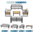 thumbnail image 6 of Clouddwell 7-Seats Aluminum Patio Furniture Set, Outdoor Metal Sofa Conversation Set with Coffee Table for Pool Garden Porch Backyard, Light Gray, 6 of 7