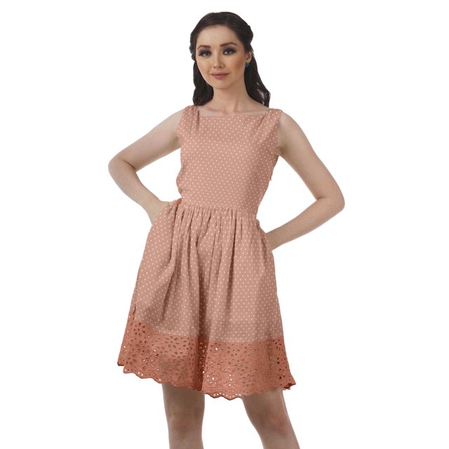 Moomaya Robe en Dentelle Style Vintage pour Femmes, Robe Courte d'Été Décontractée en Coton Imprimé