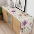thumbnail image 4 of Purple Flowers Blossom Table Runner - 70 Inch Long, Kitchen Dining Table Runner Dresser Scarves, Spring Retro Garden Wildflowers Farmhouse Decor for Coffee Tables Wedding Party Banquet, 4 of 8