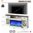 thumbnail image 3 of Merluxy Farmhouse LED Fireplace TV Stand with Fireplace, 70" Large Entertainment Center for TVs up to 80" with Door for Living Room, Barnwood+White, 3 of 8