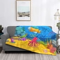 thumbnail image 5 of KLL Submarine And Landscape Print Fleece Throw Blanket, Horizontal Fleece Bedding Cute Soft Blankets Comfy Fleece Flannel Plush Home Decor for Couch & Bed -80"x60", 5 of 9