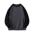 thumbnail image 1 of Pisexur Chandails pour Hommes à Manches Longues Col Ras du Cou Chandail Mode Décontracté à Empiècements de Couleurs Chandail à Enfiler Hauts Amples Unis Chandails Surdimensionnés Chandails à Capuchon M-3TG, 1 of 4