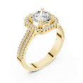thumbnail image 2 of Zuwelria Luxurious Promise Rings | 1.29 Carat Round Cut Moissanite Diamond Ring for Engagement | D/VVS1 Halo with Accents Ring for Women | 18K Yellow Gold over Silver Size 5, 2 of 8