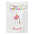 thumbnail image 3 of Ambesonne Unicorn Party Tablecloth Rectangular Table Cover, Animal, 52"x70", Multicolor, 3 of 4