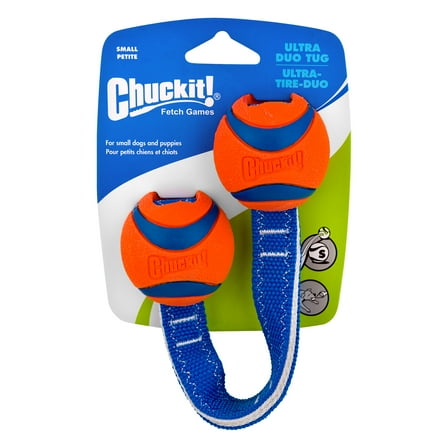 Chuckit! Ultra Duo Tug Indoor Outdoor Rope Fetch Dog Toy, Small (2") for Dogs Puppies 0-20 lb, Pack of 1