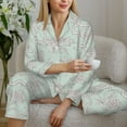 thumbnail image 6 of Vsdgher Retro Snake Pajamas Set Long Sleeve Sleepwear Womens Button Down Nightwear Pj Sets-Large, 6 of 7