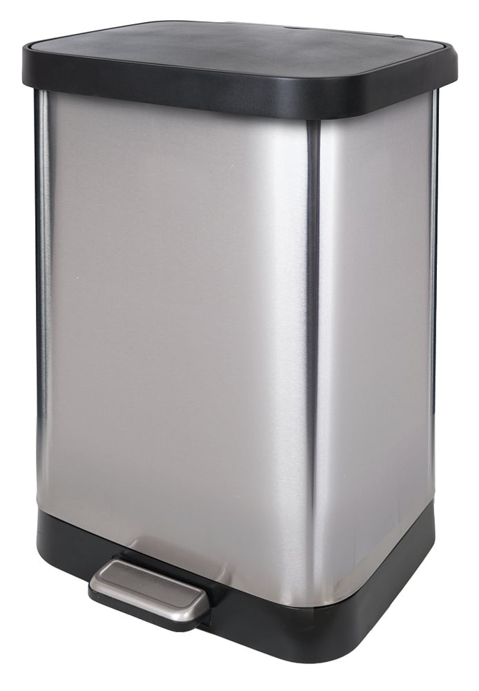 GLAD Stainless Steel Step Trash Can with Clorox Odor Protection of The Glad Stainless Steel Step Trash Can With Clorox Odor Protection