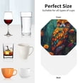 thumbnail image 6 of Yiaed Colorful Owl Forest Print Leather Coasters for Drinks - Cup Coasters Coffee Table Kitchen Table Bar, Home & Office Gifts Handmade Drink Coasters-Octagon, 6 of 6