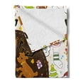 thumbnail image 2 of Christmas Soft Flannel Fleece Throw Blanket, Dancing Santa and Reindeer Happy New Year Childish Party Doodle, Cozy Plush for Indoor and Outdoor Use, 70" x 90", Multicolor, by Ambesonne, 2 of 5
