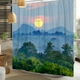 thumbnail image 3 of Nature Mountain Scene Shower Curtain,Green Forest Waterproof Fabric Bath Curtain with Hooks,47"x71", 3 of 5