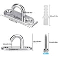 thumbnail image 7 of BUZIFU 6pcs Ceiling Hooks 304 Stainless Steel Pad Eye Plate Anchor Heavy Duty Ceiling Light Hook M5 Wall Mount Ceiling Plant Hangers Chandelier Swag Hook with Screws for Lamp Plant Basket Ceiling Fan, 7 of 7