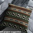 thumbnail image 3 of Rustic Western Southwestern Aztec Fabric By The Yard,Upholstery Fabric,Mexican Decorative Fabric,Farmhouse Bull Pattern Indoor Outdoor Fabric,Green Red,3 Yards, 3 of 5
