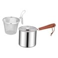 thumbnail image 2 of simhoa Friteuse avec Panier Passoire Accessoire Polyvalent Durabilité Robuste Outil de Cuisson Acier Inoxydable avec Poignée Style A, 2 of 8
