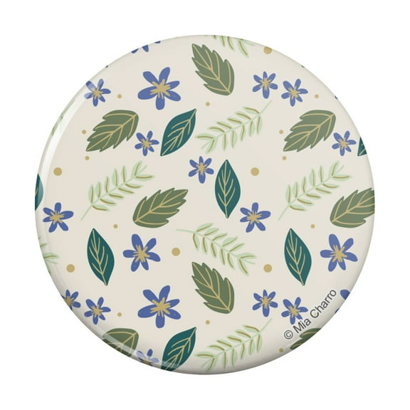 Flowers and Leaves Pinback Button Pin