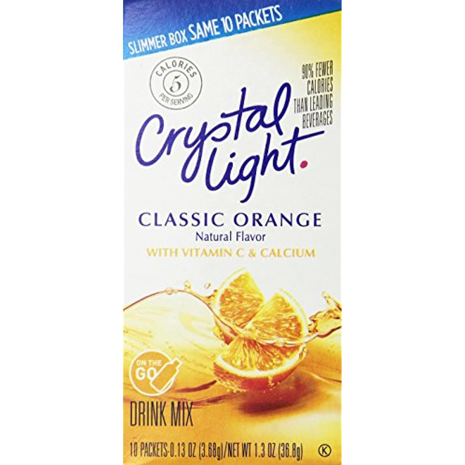 Crystal Light On The Go, Sunrise Classic Orange Drink Mix, 10 (Ten