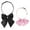 Black&Pink_2, variant on INSPIRE CHIC Women's Pre-tied Bowknot Adjustable Neck Strap Cute Bowtie 2 Pcs Black&White