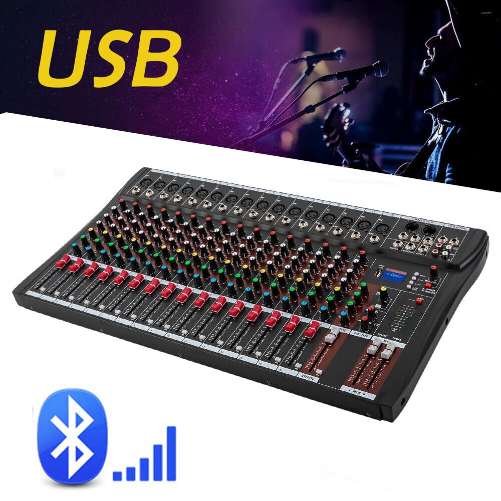 HiKaRiGuMi Professional 16 Channel Sound Mixing Console Board USB DJ Wireless Bluetooth Audio Mixer