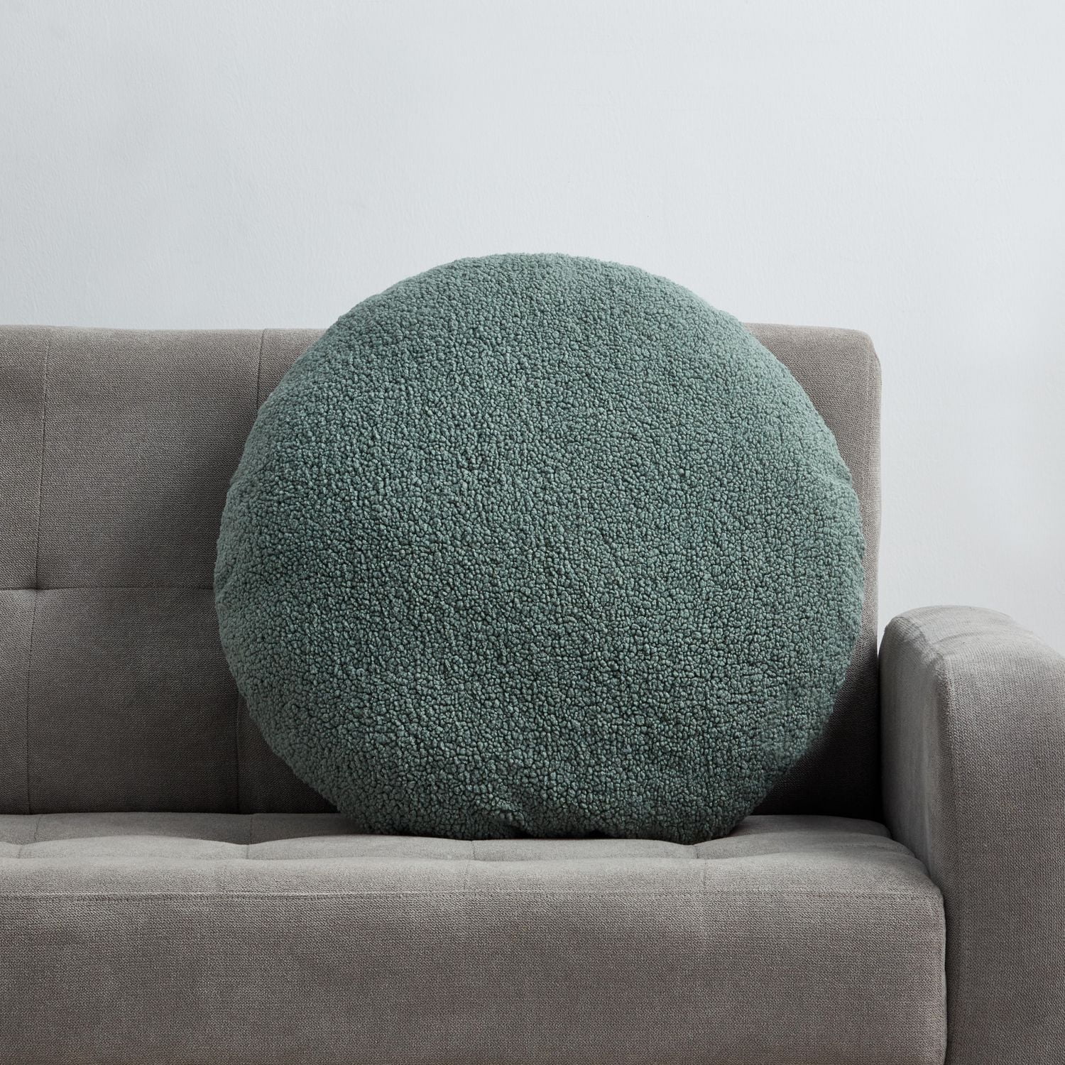 Mainstays Teddy Coussin Décoratif Rond, Gris