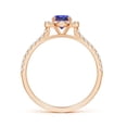 thumbnail image 2 of ANGARA Natural Floating Tanzanite Halo Ring with Diamond Accents in 14K Rose Gold for Women (Size-5mm) | December Birthstone, Birthday, Anniversary, Jewelry Gift for Women | Natural Tanzanite Ring, 2 of 8