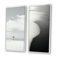 thumbnail image 3 of Designart "Black And White Simplicity Beach Photo VII" Coastal Beach Framed Wall Art Set Of 2 - Grey Beach Framed Canvas Set For Living Room Decor, 3 of 7