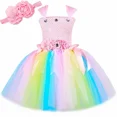 thumbnail image 3 of Disfraz de hada para niñas, vestido de tutú con flores pastel y alas de mariposa, vestido de princesa de hadas del bosque para Halloween y cumpleaños, 3 of 5