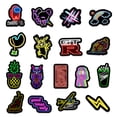 thumbnail image 4 of 100 Uds. Pegatinas de grafiti de luz de neón de dibujos animados, pegatina estética para coche, monopatín, teléfono portátil, bicicleta, pegatina de juguete genial para niños brillar Electrónica, 4 of 5