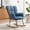 Blue + Teddy, variant on Teddy Upholstered Rocking Chair - High Back Glider Rocker with Padded Seat & Wooden Legs, 250 lb Capacity Comfy Armchair for Living Room, Bedroom or Nursery