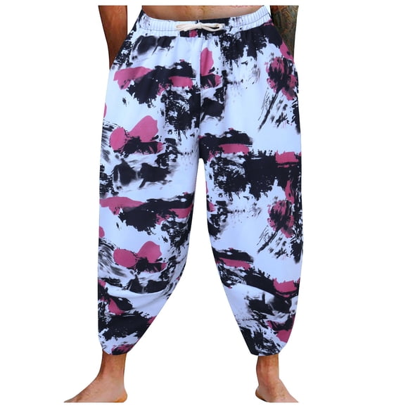 Mens Beach Shorts Men's Summer Thin Breathable Quick Drying Beach Shorts Capri Radish Pants Men's Swim Trunks G L