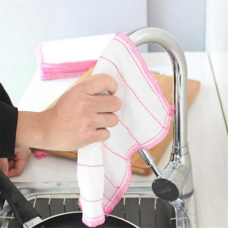 Hot Selling 5pcs Kitchen clean Bamboo Fiber Dishcloth Dish washing Cloth  Rags dishrag Hand Towel for home use tools - AliExpress