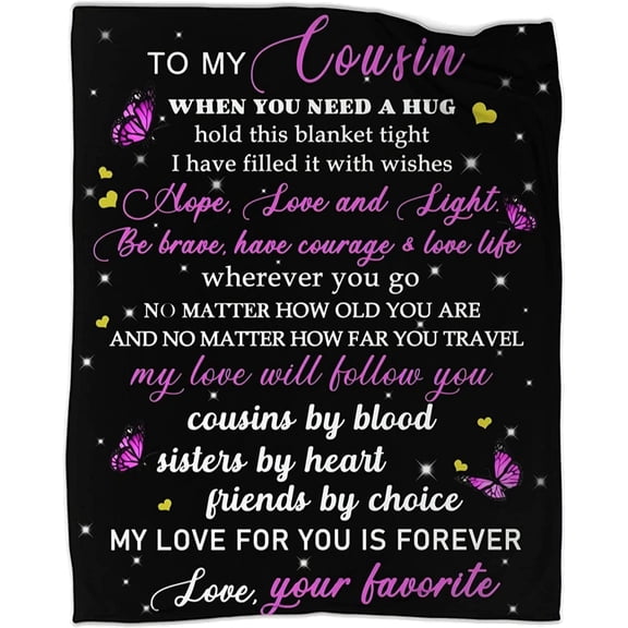 DAJU Cousin Gifts for Women to My Cousins Blanket Throws Best Cousin Gifts for Birthday Christmas Thanksgiving(50*60inch)