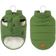 thumbnail image 1 of Abrigo verde talla L para perros, ropa de invierno para perros, chaqueta forrada cálida de invierno, chaleco para bulldog francés y pug., 1 of 5