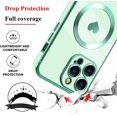 thumbnail image 2 of Compatible with iPhone 14 Pro Max Magnetic Case for Women Girls,Light Luxury Cute Love Heart MagSafe Plating Electroplated Bling Case Raised Full Camera Lens Protection Phone Case-Green, 2 of 13