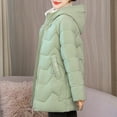 thumbnail image 2 of YOIAVAIOY Women Long Puffer Jacket Thickened Quilted Jackets Windproof Warm Down Coats with Pockets Green XXXL, 2 of 8