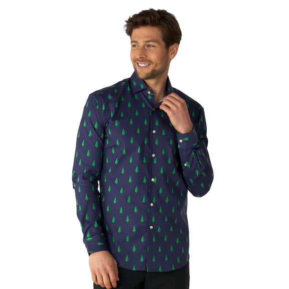 OppoSuits Men's Shirts SHIRT LS TreeDee - XXL Blue